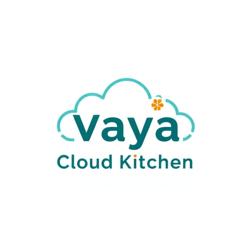 AI Design for Vaya Cloud Kitchen — Modern, clean, and professional, with a focus on food and technology, vibrant yet approachable color palette, bright and airy with a hint of warmth, flat design with subtle gradients, a sense of efficiency and deliciousness, clean studio background