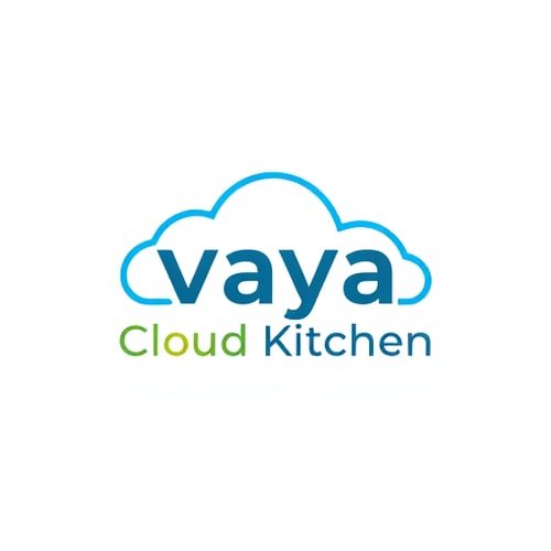 AI Design for Vaya Cloud Kitchen — Modern, clean, and professional, with a focus on food and technology, vibrant yet approachable color palette, bright and airy with a hint of warmth, flat design with subtle gradients, a sense of efficiency and deliciousness, clean studio background, increase width and decrease height