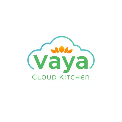 AI Design for Vaya Cloud Kitchen — Modern, clean, and professional, with a focus on food and technology, vibrant yet approachable color palette, bright and airy with a hint of warmth, flat design with subtle gradients, a sense of efficiency and deliciousness, clean studio background, increase width and decrease height