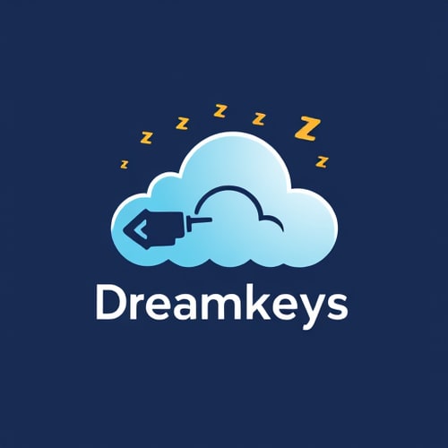 AI Design for key head should like cloud with zzz it should be a dream and body part "Dreamkeys " and tail patterens should like home icon