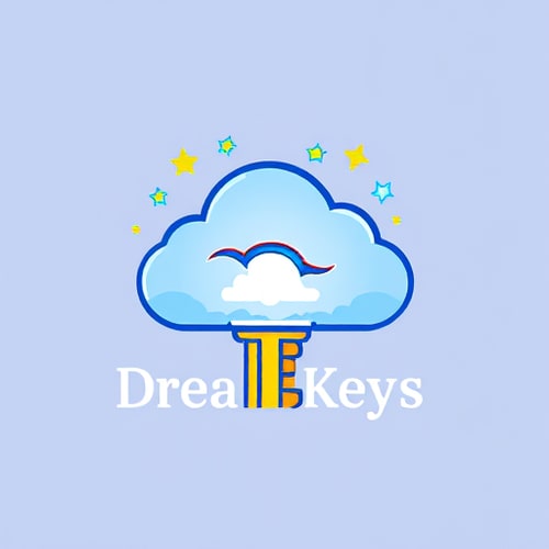 AI Design for key head should like cloud with zzz it should be a dream and body part "Dreamkeys " and tail patterens should like home icon