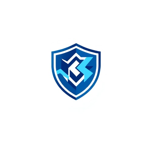 AI Design for "Modern shield emblem with abstract design, trust-building blue colors, professional and secure feeling"