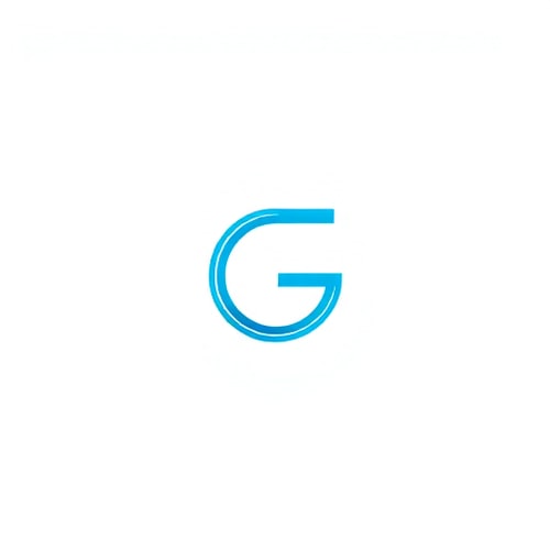 AI Design for A minimalist logo for a fiber internet company, featuring a stylized, continuous fiber optic strand that forms a sleek letter 'F' or 'G'. The design is clean, modern, and uses a gradient of blue and cyan. No text, extremely elegant, on a white background.