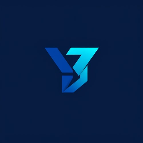 AI Design for A modern letter Y logo with geometric shapes, deep navy blue and cyan gradient, clean and professional for design business"