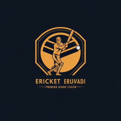 AI Design for CRICKET MAN BATTING LOGO WITH ERUVADI PREMIER LEAGUE WITH GOOD COLOR
