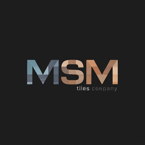 AI Design for MSM tiles company with a subtle reference to tiles present in the logo