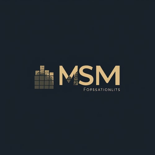 AI Design for MSM tiles company with a subtle reference to tiles present in the logo