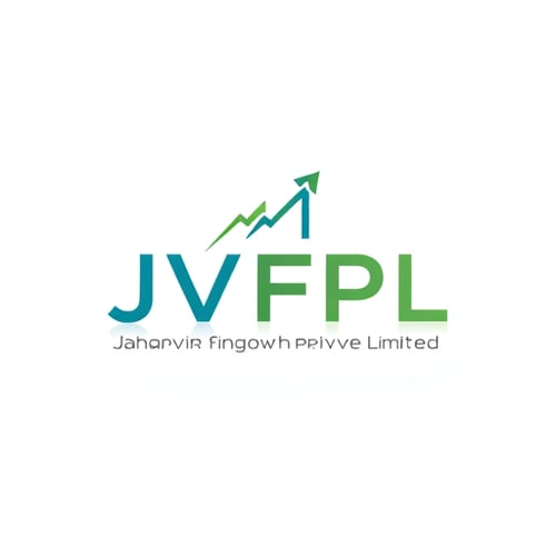 AI Design for Design a modern minimal logo for “JVFPL – Jaharvir Fingrowth Private Limited”. Use an abstract upward arrow and clean typography. Colours: Blue, Green, Grey. Concept: growth, trust, innovation.