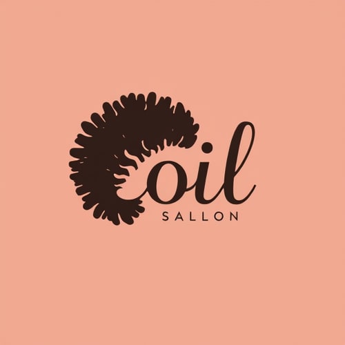 AI Design for design a logo on coil .Coil Salon is a modern beauty space dedicated to celebrating natural hair textures, specializing in wavy, curly, and coily styles. We offer expert cuts, treatments, and styling tailored to enhance and protect curls. Our target audience is women who embrace their natural texture and seek professional care, confidence, and a fresh, stylish look in a welcoming environment