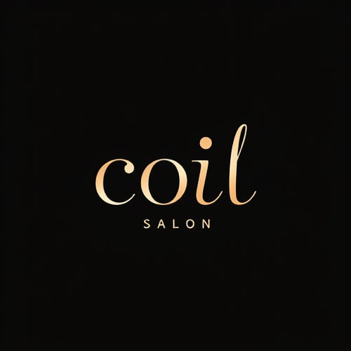 AI Design for design a logo on coil . Coil Salon is a modern beauty space dedicated to celebrating natural hair textures, specializing in wavy, curly, and coily styles. We offer expert cuts, treatments, and styling tailored to enhance and protect curls. Our target audience is women who embrace their natural texture and seek professional care, confidence, and a fresh, stylish look in a welcoming environment .modern, elegant, and clean typography to keep it fresh and stylish