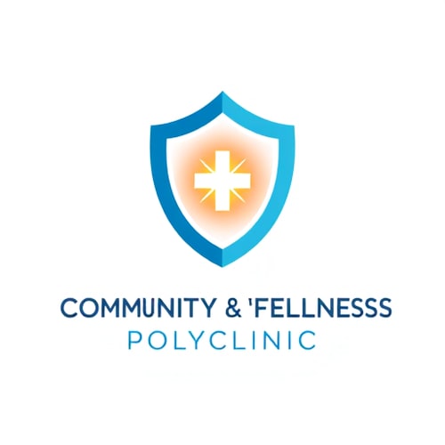 AI Design for Logo design for "Community Wellness Polyclinic".
Concept: a futuristic abstract shield containing a glowing pulse or orb inside, symbolizing protection, vitality, and empowerment.
Represents a modern healthcare hub that safeguards doctors and communities alike.
Color palette: teal, royal blue, and warm orange glow.
Clean vector, premium gradient finish, minimal and futuristic.
Typography: bold sans-serif, geometric and confident.
No red cross or typical medical icons.