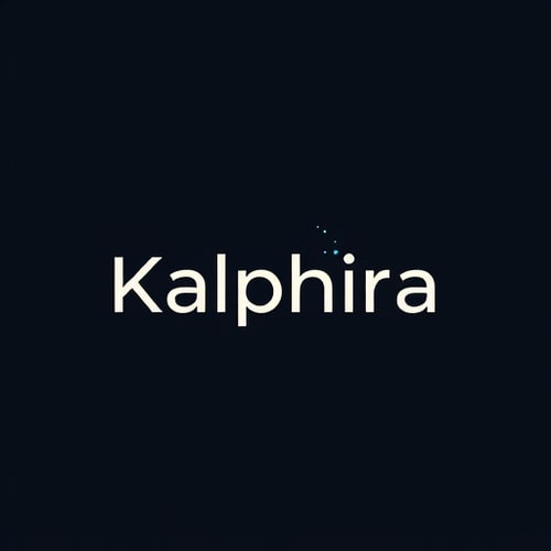 AI Design for Design a unique, modern, and minimal logo for a brand named Kalphira. The style should be clean, elegant, and memorable. Incorporate abstract or geometric elements that represent creativity, vision, and innovation. The logo should feel premium and futuristic, with balanced typography and a symbol that works well in both color and monochrome. Make it versatile for digital, print, and branding purposes