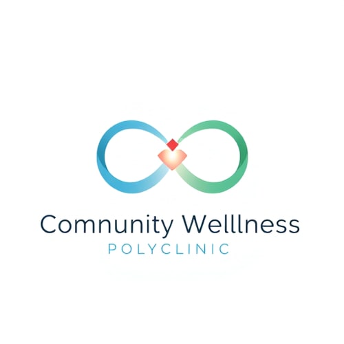 AI Design for Logo design for "Community Wellness Polyclinic".
Concept: an elegant infinity loop made of two interwoven ribbons, representing doctors and community coming together in continuous care.
Glowing intersection point symbolizing shared purpose and well-being.
Colors: gradient of blue and green with a touch of coral.
Modern, minimal, vector-based design with soft curves and balance.
Typography: sleek sans-serif, clean and timeless.
No red cross or hospital icons.