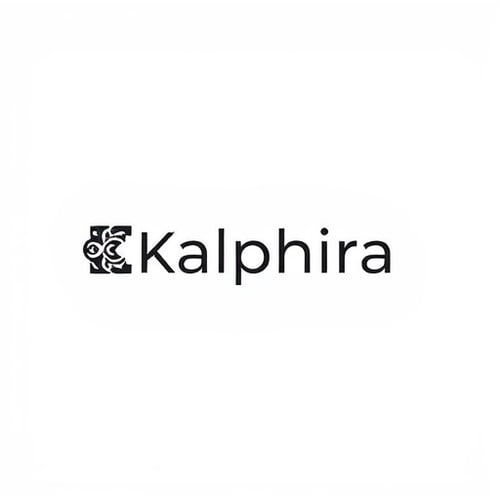 AI Design for Create a premium and timeless logo for the brand Kalphira. The design should combine modern minimalism with a futuristic touch. Use clean lines, smooth geometry, and a bold yet elegant style that symbolizes creativity, strength, and vision. The logo should have a unique emblem along with refined typography, working well in color as well as black and white. It must feel innovative, versatile, and suitable for digital, print, and corporate branding