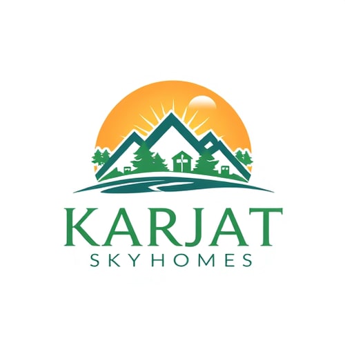 AI Design for a logo for a real estate company named karjat skyhomes which deals with multiple project of agriculture lands
