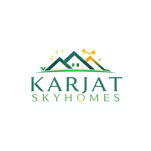 AI Design for a logo for a real estate company named karjat skyhomes which deals with multiple project of agriculture lands