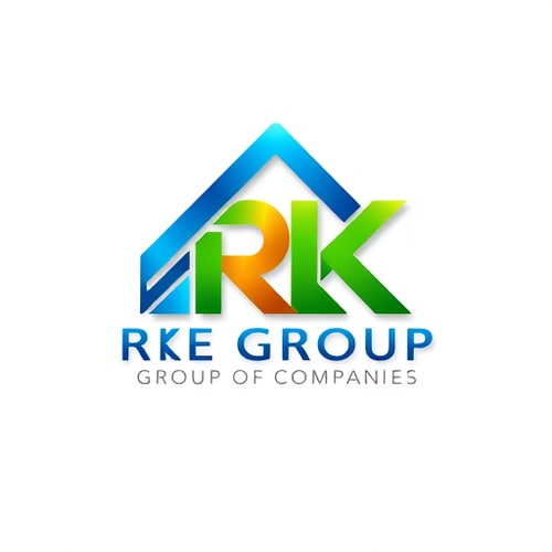 AI Design for 3D emblem logo for a diversified conglomerate named "THE RK GROUP GROUP OF COMPANIES" with a business growing theme: Abstract upward-trending geometric shapes forming a stylized "RK" intertwined with subtle imagery of growth and progress. Vibrant gradient of blues, greens, and golds, transitioning from deep blues at the base to bright golds at the peak. Bold, modern sans-serif typeface for "THE RK GROUP" with a slightly more refined, yet still strong, sans-serif for "GROUP OF COMPANIES" positioned subtly beneath. Design influenced by modern corporate architecture and abstract representation of upward momentum. Visual execution with polished metallic textures, subtle reflections, and sharp, clean edges. Subtle, soft gradient background.