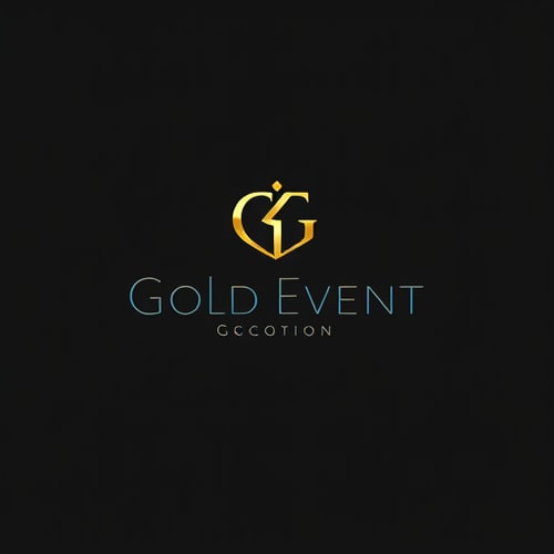 AI Design for Minimalist logo for an event management company named "Gold Event": Abstract representation of a sophisticated event, Gold and Black, Elegant sans-serif font. Design with a touch of modern luxury, Clean lines and subtle gradients, Solid background.