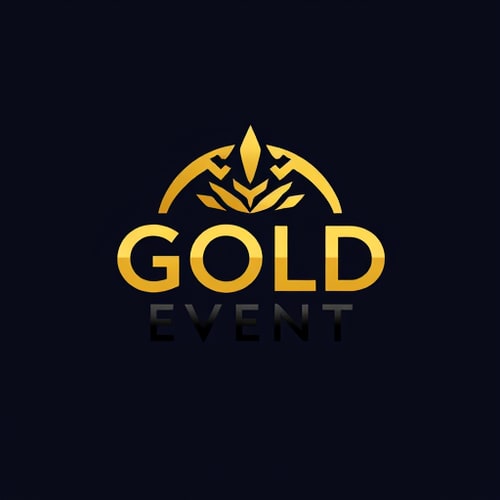 AI Design for create a logo in the title as GOLD EVENT. make it create it is for event management team