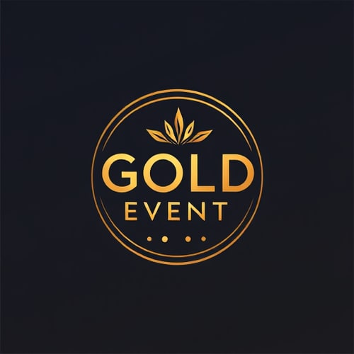 AI Design for create a logo in the title as GOLD EVENT. make it create it is for event management team