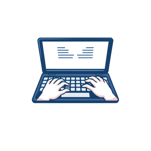 AI Design for typing on keyboard illustration