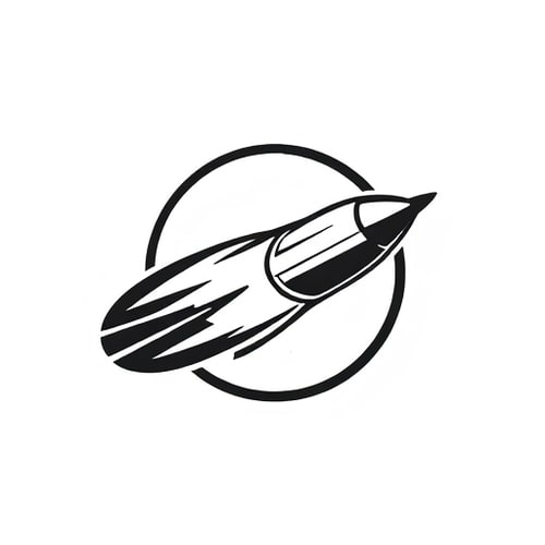 AI Design for b&w bullet travelling in air