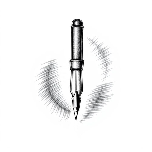 AI Design for fountain pen illustration