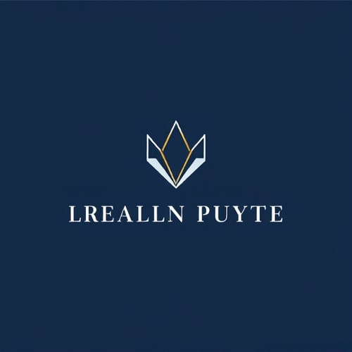 AI Design for Symbol: A clean, abstract prism or ray of light breaking into a refined line → representing clarity from complexity. Typography: Refined serif font (like Garamond or Cormorant Garamond) for sophistication. Colors: Navy base, subtle gold accent in the “light ray.”