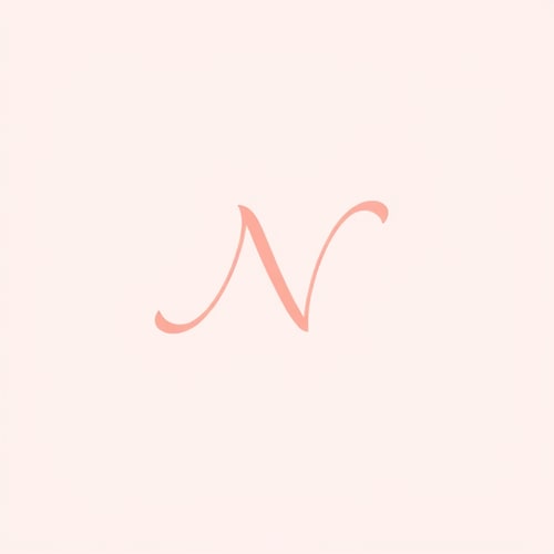 AI Design for "Design a modern and elegant logo for a ladies’ clothing brand using the letter 'N'. The 'N' should be creatively transformed into a stylish feminine icon, incorporating subtle curves and soft details that represent fashion and sophistication. Use a color palette of blush pink, white, and soft grey. The logo should feel chic, minimalist, and luxurious, suitable for apparel branding. Include a version with the letter 'N' as the main focus, possibly integrating abstract shapes or fashion-related motifs like fabric folds, hangers, or dress outlines. Ensure the design is clean, versatile, and easily recognizable for both digital and print use.