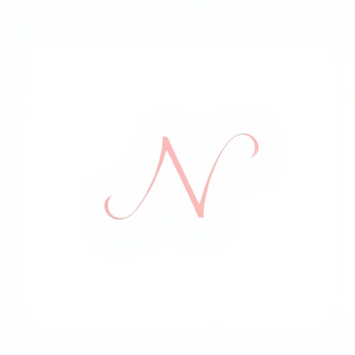 AI Design for "Design a modern and elegant logo for a ladies’ clothing brand using the letter 'N'. The 'N' should be creatively transformed into a stylish feminine icon, incorporating subtle curves and soft details that represent fashion and sophistication. Use a color palette of blush pink, white, and soft grey. The logo should feel chic, minimalist, and luxurious, suitable for apparel branding. Include a version with the letter 'N' as the main focus, possibly integrating abstract shapes or fashion-related motifs like fabric folds, hangers, or dress outlines. Ensure the design is clean, versatile, and easily recognizable for both digital and print use.