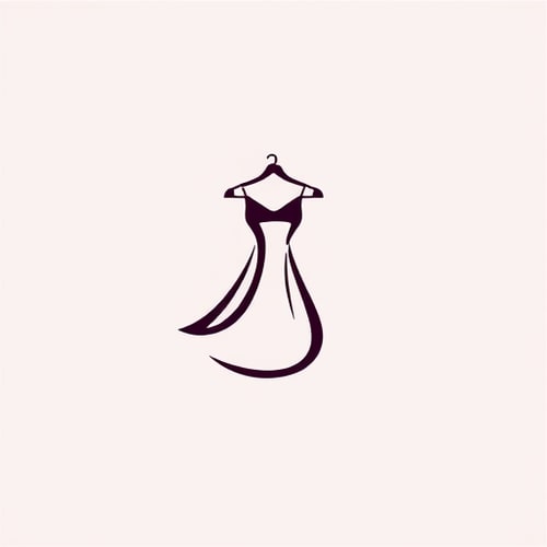 AI Design for "Design a modern and minimalist logo icon for a women's clothing brand. The icon should be elegant, stylish, and easily recognizable, representing femininity and contemporary fashion. Include subtle elements like a dress silhouette, flowing fabric, hanger, or abstract patterns inspired by women’s fashion. Use a chic and sophisticated color palette suitable for both digital and print media. The design should feel trendy, versatile, and luxurious. need more bold. need different type. i need a unique hanger with high resoulation