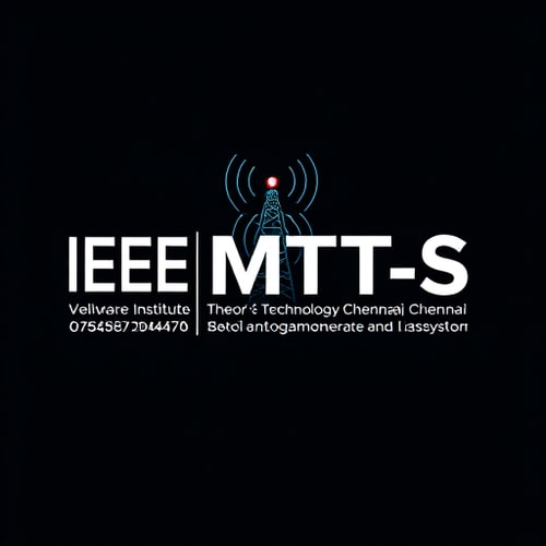 AI Design for design a logo for IEEE MTT-S (IEE MICROWAVE THEORY & TECHNOLOGY SOCIETY) add an image of antenna in background or any related image. also add text - VELLORE INSTITUTE OF TECHNOLOGY CHENNAI STUDENT BRANCH CHAPTER
