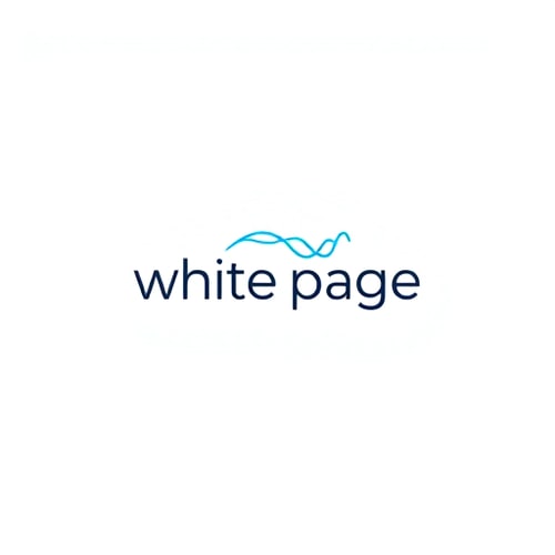 AI Design for Minimalist for a art brand named "white page": Abstract representation of data flow, Cool blues and grays, Clean sans-serif font. Design inspired by modern data visualization, Geometric shapes and smooth gradients, White background.