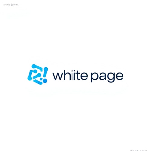 AI Design for Minimalist for a tech startup named "white page": Abstract representation of data flow, Cool blues and grays, Clean sans-serif font. Design inspired by modern data visualization, Geometric shapes and smooth gradients, White background.