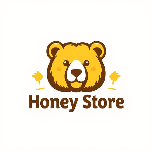 AI Design for make a simple and unique honey store bear logo