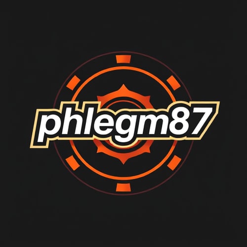 AI Design for Это лого phlegm87 Оставь тоже начертание и стиль буквы g. Так же оставь 87 в круге. Но сделай надпись более жирной, современной. Мне нужно все это в 2х форматах - в формате svg и формате png без фона. Возьми в качестве референса шрифт Joker и доработай его под то, что я прошу (на фото слева) ссылка на лого: https://www.facebook.com/phlegm87/photos/pb.100063492343605.-2207520000/410907002873893/?type=3