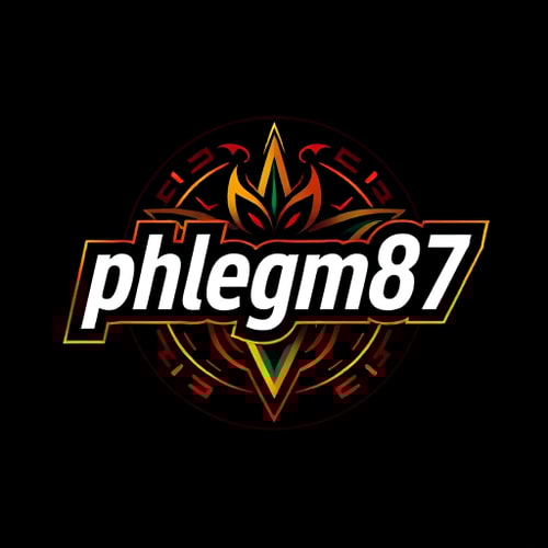 AI Design for Это лого phlegm87 Оставь тоже начертание и стиль буквы g. Так же оставь 87 в круге. Но сделай надпись более жирной, современной. Мне нужно все это в 2х форматах - в формате svg и формате png без фона. Возьми в качестве референса шрифт Joker и доработай его под то, что я прошу