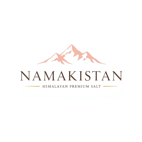 AI Design for “Design a premium and minimal logo for a brand named Namakistan with the tagline Himalayan Premium Pink Salt. The logo should reflect purity, elegance, and natural luxury. Use the soft pastel pink color #f8cdc7 as the main theme. Explore creative concepts such as a salt crystal-inspired icon, an abstract Himalayan mountain symbol, or elegant modern typography with subtle natural details. The overall design must look professional, clean, and suitable for high-end product packaging.”