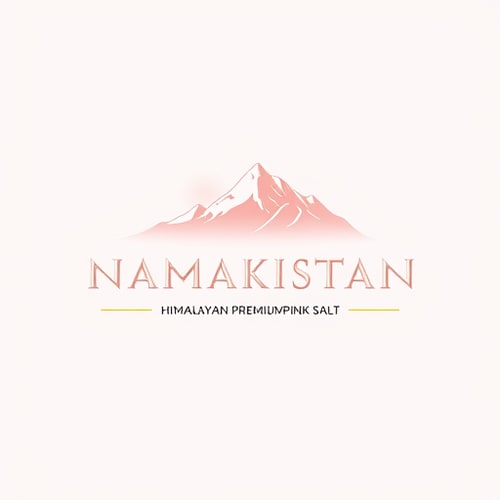 AI Design for “Design a premium and minimal logo for a brand named Namakistan with the tagline Himalayan Premium Pink Salt. The logo should reflect purity, elegance, and natural luxury. Use the soft pastel pink color #f8cdc7 as the main theme. Explore creative concepts such as a salt crystal-inspired icon, an abstract Himalayan mountain symbol, or elegant modern typography with subtle natural details. The overall design must look professional, clean, and suitable for high-end product packaging.”