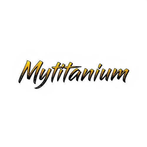 AI Design for I want too Creat a logo name of Mytitanium in the sketch font with gold gredint look 