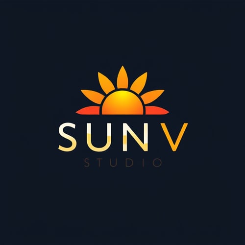AI Design for photo studio name sun v studio