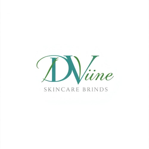 AI Design for make a logo for skincare brand using capital D and V alphabet using scriptive font