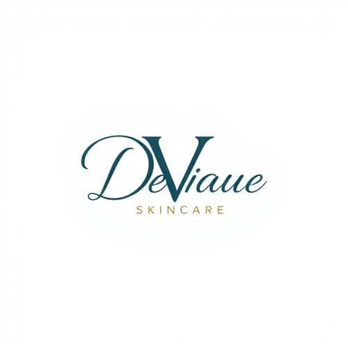 AI Design for make a logo for skincare brand using capital D and V alphabet using scriptive font