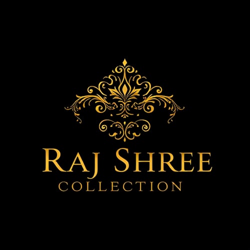 AI Design for “Create a luxurious and ornamental logo for Raj Shree Collection, a goldsmith jewellery brand for men and women. The design should feature a royal emblem style similar to heritage jewellery logos, symbolizing strength, tradition, and prosperity. Use gold as the main color with elegant serif typography for the brand name. Provide two versions: one on a black/dark background and one on a white/light background.”