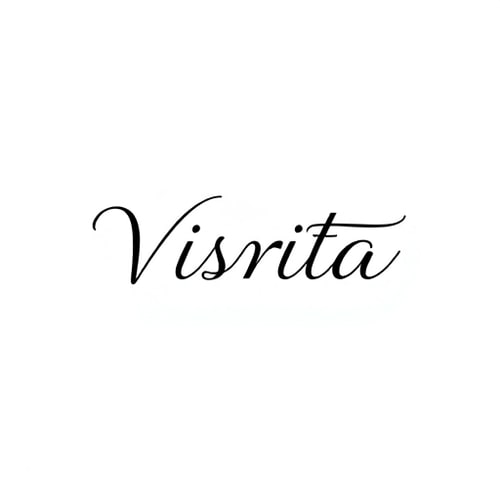 AI Design for Logo design for a fashion brand named "Visrita". Brand name written in a clean, simple, modern font. Along with the text, add a subtle fashion-related design element like a flowing fabric line, kurti outline, hanger, or elegant floral motif. Minimal, classy, and elegant style. Vector logo, no background, professional look.