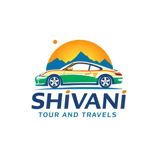 AI Design for this is my business name " shivani tour and travels " which is cab service provide genereate a logo (option) for my busniess , add graphic releted to car generate in 5 option