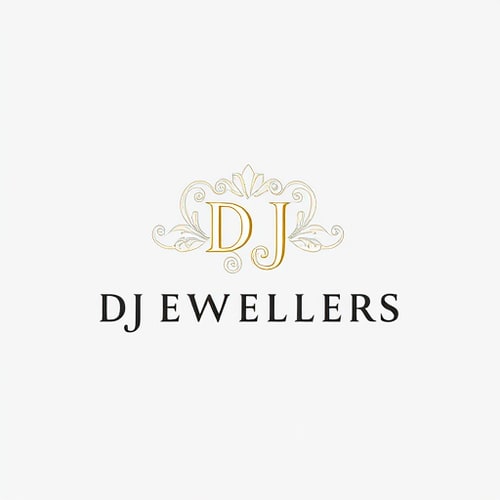 AI Design for Make DJ Jewellers logo design. simple, premium for a silver jewellery brand