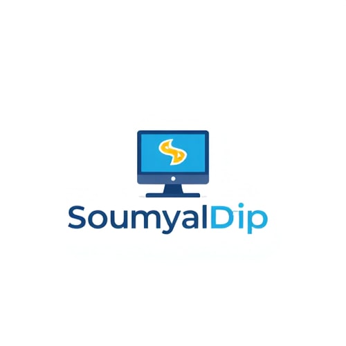 AI Design for logo name soumyaadip for web developer with computer