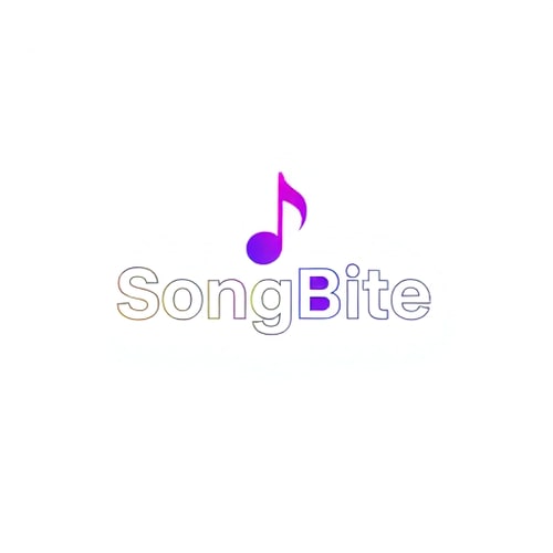 AI Design for SongBite (A sleek, modern, and minimalist logo design for a music brand named "SongBite". The logo features a stylized musical note that also subtly resembles a speech bubble or a quote mark, merging the concept of music and short quotes. The design is clean and iconic, suitable for an Instagram profile picture. Color scheme: deep twilight purple to electric blue gradient. The style is vector-based, flat design, with sharp precision and zero gradients. The background is solid white. --style raw --ar 1:1 --v 6.0)