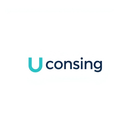 AI Design for Design a clean and stylish logo for the brand "Consing" using the letters U and N. Keep it simple, modern, and memorable, with smooth lines and balanced shapes. Focus on clarity, elegance, and versatility so it looks great on both digital and print media. Use subtle colors or gradients to enhance the design without making it busy. The letters U and N should be creatively integrated but easy to read, giving a professional and appealing look. Optional: incorporate minimal abstract shapes or negative space to make it unique.